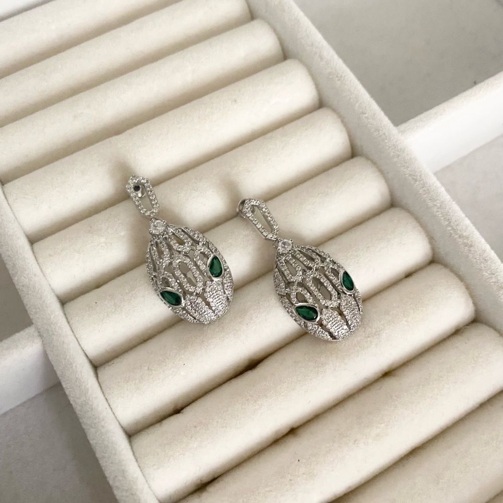 Beautiful Serpent CZ earrings
